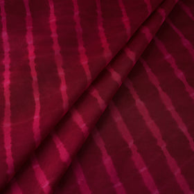 Maroon Leheriya Tie-Dye Chanderi Silk Fabric