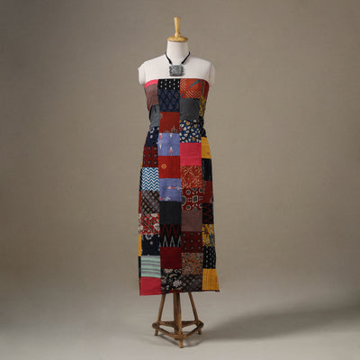 Multicolor - hand-stitched mosaic cotton unstitched kurta