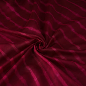 Maroon Leheriya Tie-Dye Chanderi Silk Fabric