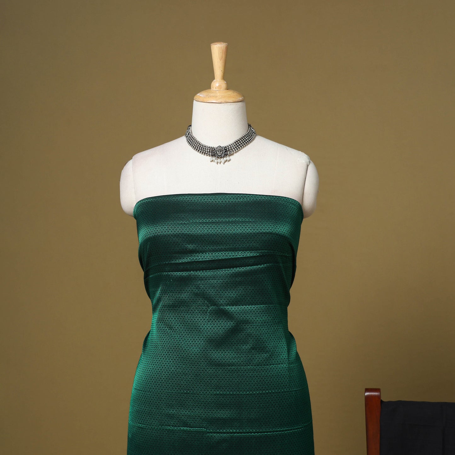 Green - 3pc karnataka weave cotton unstitched khun dress