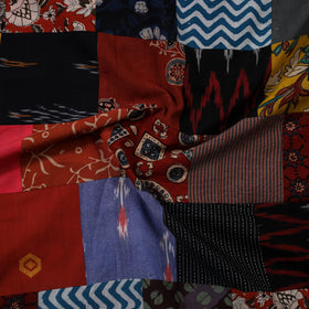 Multicolor - hand-stitched mosaic cotton unstitched kurta