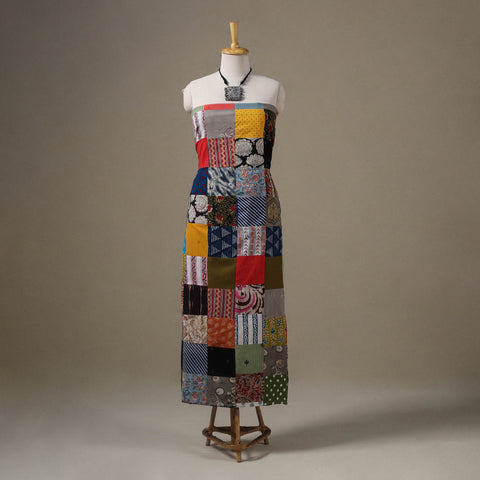 Multicolour Hand-Stitched Mosaic Cotton Kurta Material