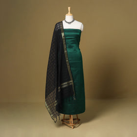 Green - 3pc karnataka weave cotton unstitched khun dress