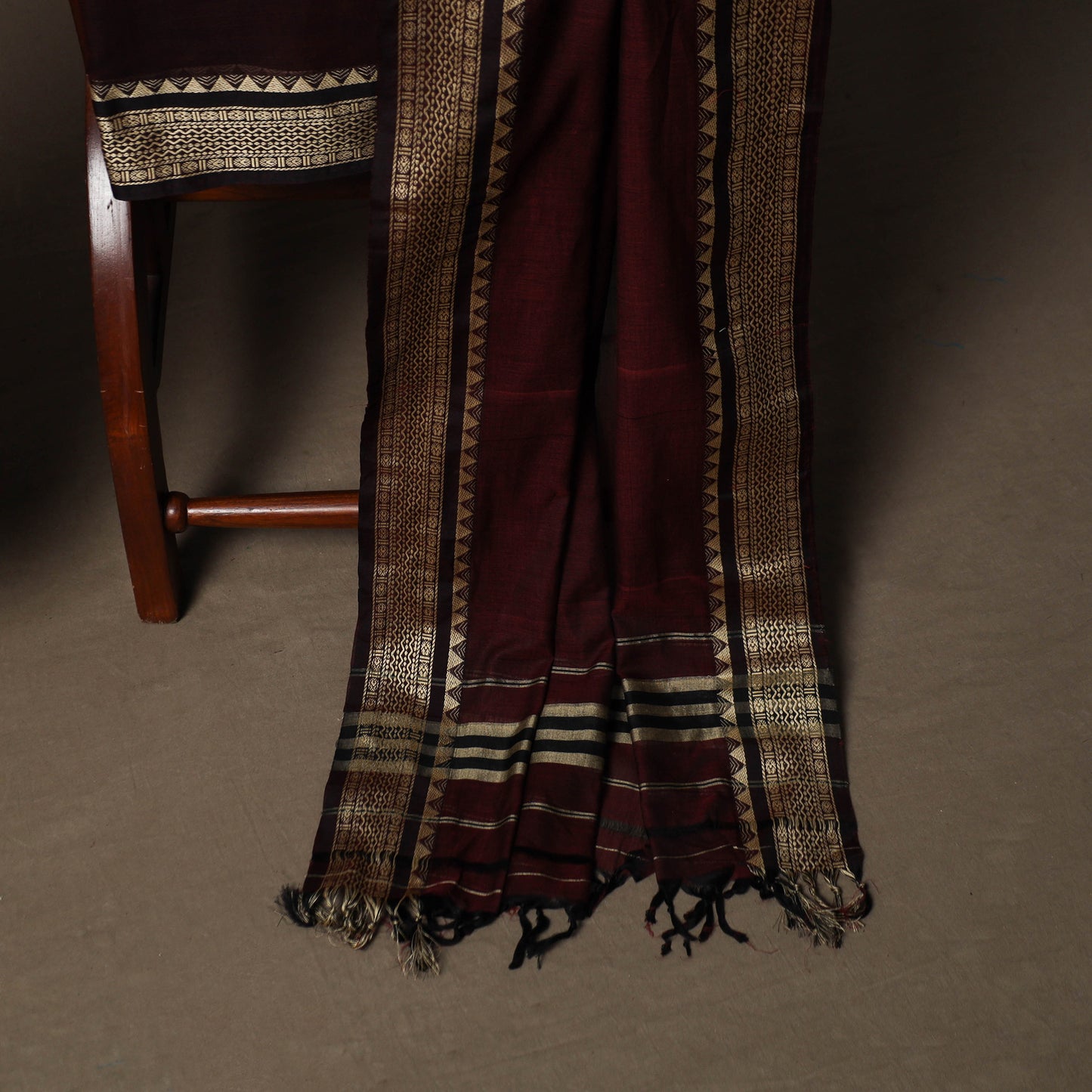 Dharwad Mercerised Cotton 3pc Unstitched Dress Material Suit Set with Woven Border 52