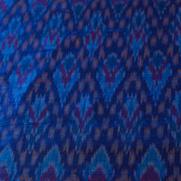 Blue - Pochampally Ikat Weave Handloom Pure Raw Silk Fabric 05