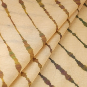 Beige Tie-Dye Cotton Leheriya Fabric 