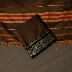 Dharwad Mercerised Cotton 3pc Unstitched Dress Material Suit Set with Woven Border 53