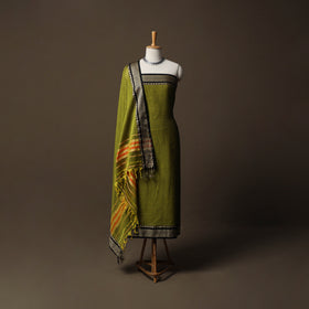 Dharwad Mercerised Cotton 3pc Unstitched Dress Material Suit Set with Woven Border 54
