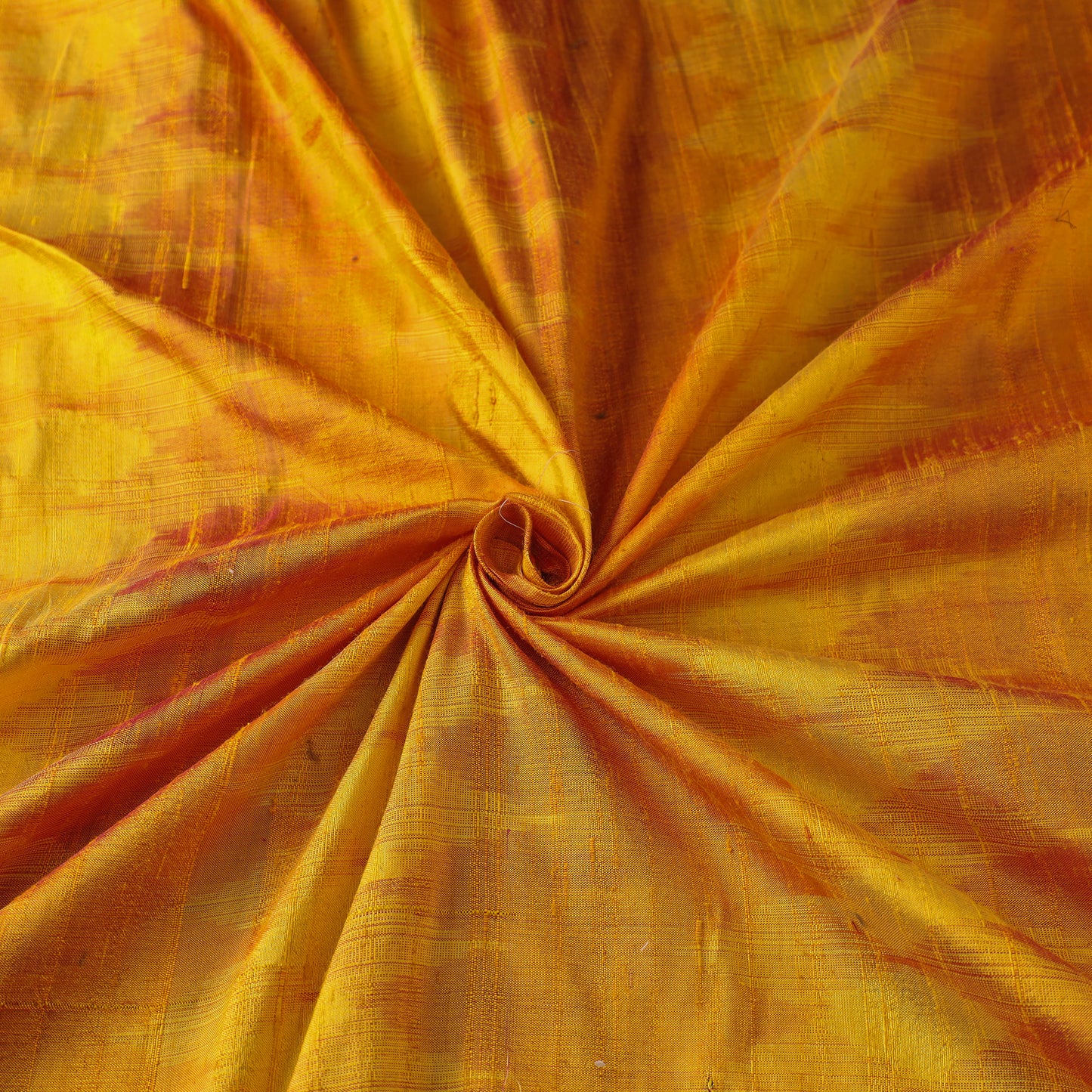 Yellow - Pochampally Ikat Weave Handloom Pure Raw Silk Fabric 06