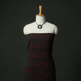Black - pochampally ikat weave cotton 2pc unstitched dress