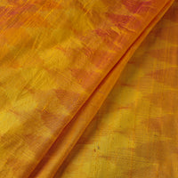 Yellow - Pochampally Ikat Weave Handloom Pure Raw Silk Fabric 06