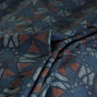 Blue - Pure Wool Handloom Akola Print Fabric 14