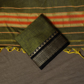 Dharwad Mercerised Cotton 3pc Unstitched Dress Material Suit Set with Woven Border 54