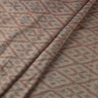 Brown - Pochampally Ikat Weave Handloom Pure Raw Silk Fabric 07