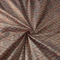 Brown - Pochampally Ikat Weave Handloom Pure Raw Silk Fabric 07