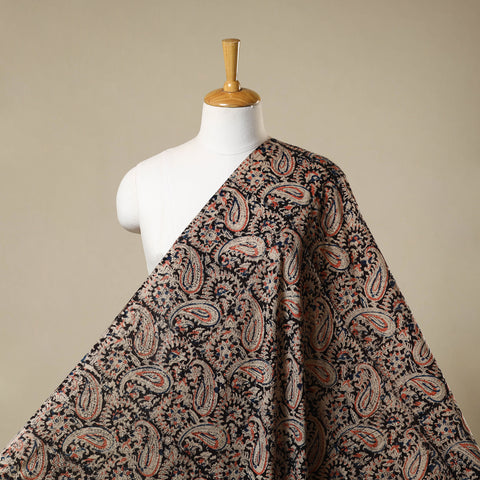 Black - natural dyed cotton pedana kalamkari fabric 20