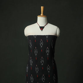 Black - pochampally ikat weave cotton 2pc unstitched dress