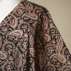 Black - natural dyed cotton pedana kalamkari fabric 20