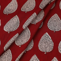 Red - Hand Block Modal Silk Bagh Print Fabric 02