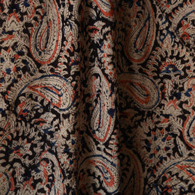 Black - natural dyed cotton pedana kalamkari fabric 20