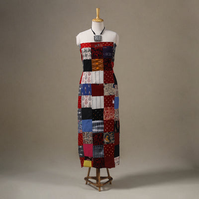 Multicolour Hand-Stitched Mosaic Cotton Kurta Material