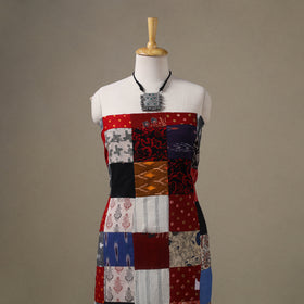 Multicolour Hand-Stitched Mosaic Cotton Kurta Material