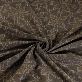  Brown Pure Wool Handloom Akola Print Fabric