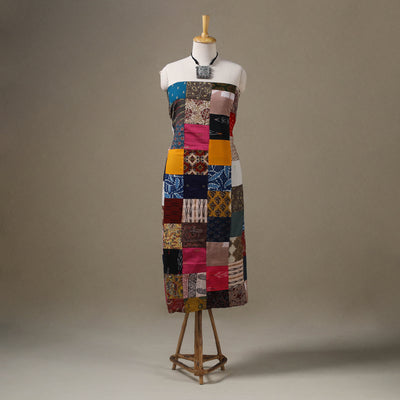 Multicolour Hand-Stitched Mosaic Cotton Kurta Material