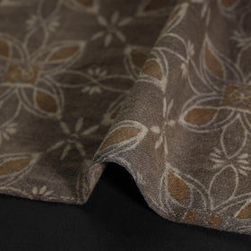  Brown Pure Wool Handloom Akola Print Fabric