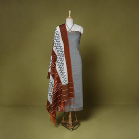 2pc unstitched mangalagiri dress material with jewellery