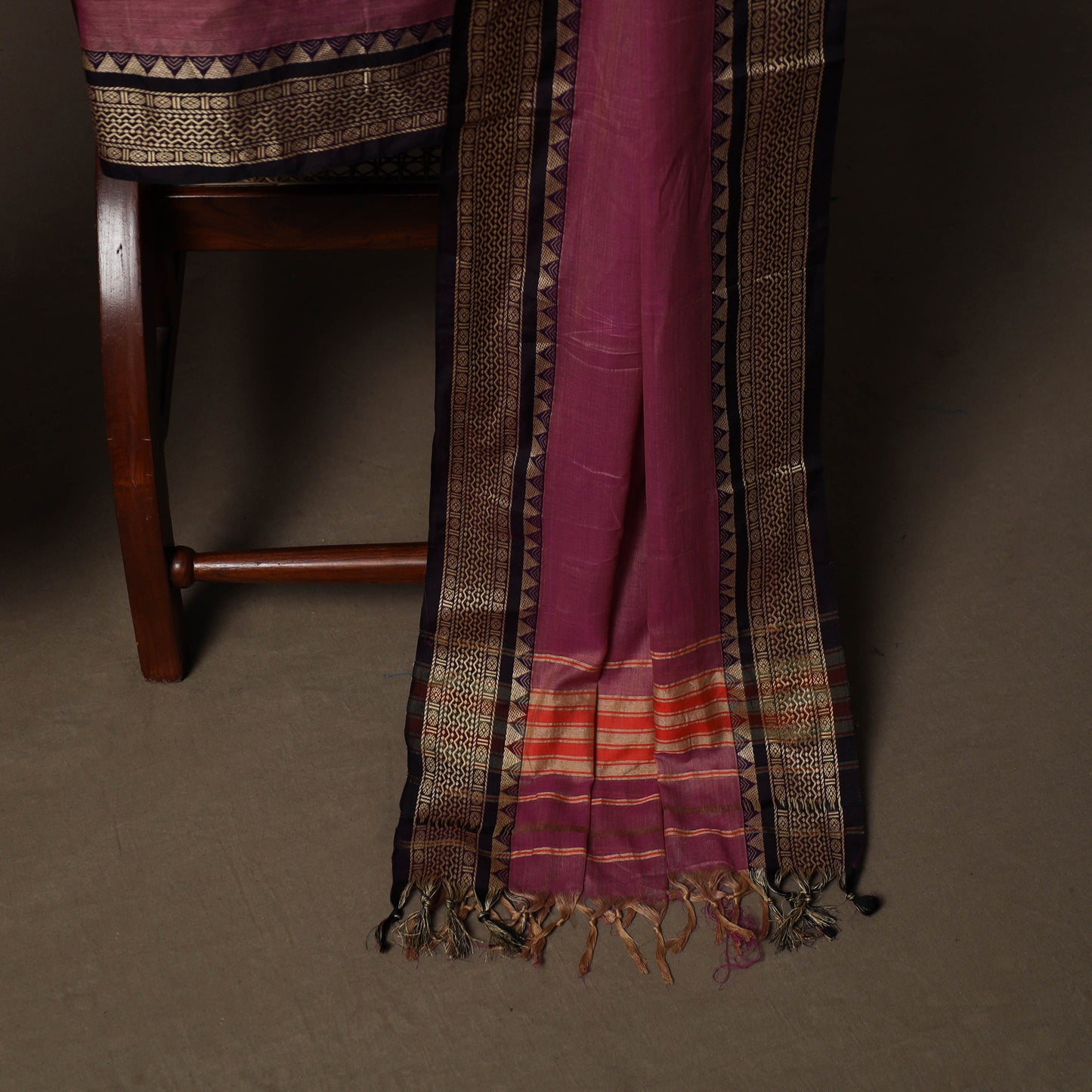 Dharwad Mercerised Cotton 3pc Unstitched Dress Material Suit Set with Woven Border 56
