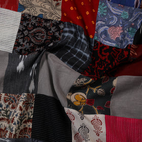 Multicolour Hand-Stitched Mosaic Cotton Kurta Material