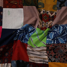 Multicolour Hand-Stitched Mosaic Cotton Kurta Material