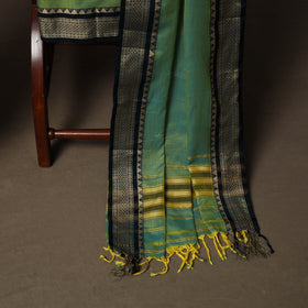 Dharwad Mercerised Cotton 3pc Unstitched Dress Material Suit Set with Woven Border 57