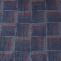 Grey - Pochampally Ikat Weave Handloom Pure Raw Silk Fabric 09