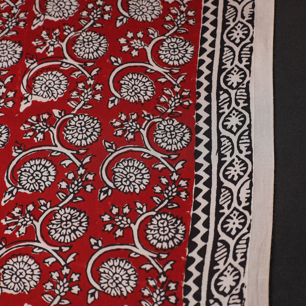 Red - Hand Block Modal Silk Bagh Print Fabric 06