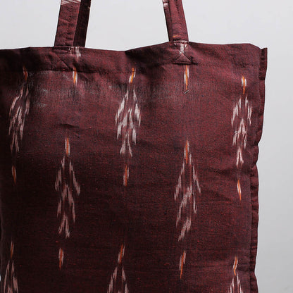 Maroon - Handcrafted Pochampally Ikat Weave Cotton Jhola Bag