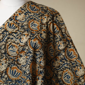 Green - natural dyed cotton pedana kalamkari fabric 23