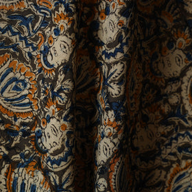 Green - natural dyed cotton pedana kalamkari fabric 23