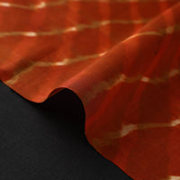 Orange - Leheriya Tie-Dye Mothra Chanderi Silk Fabric 29