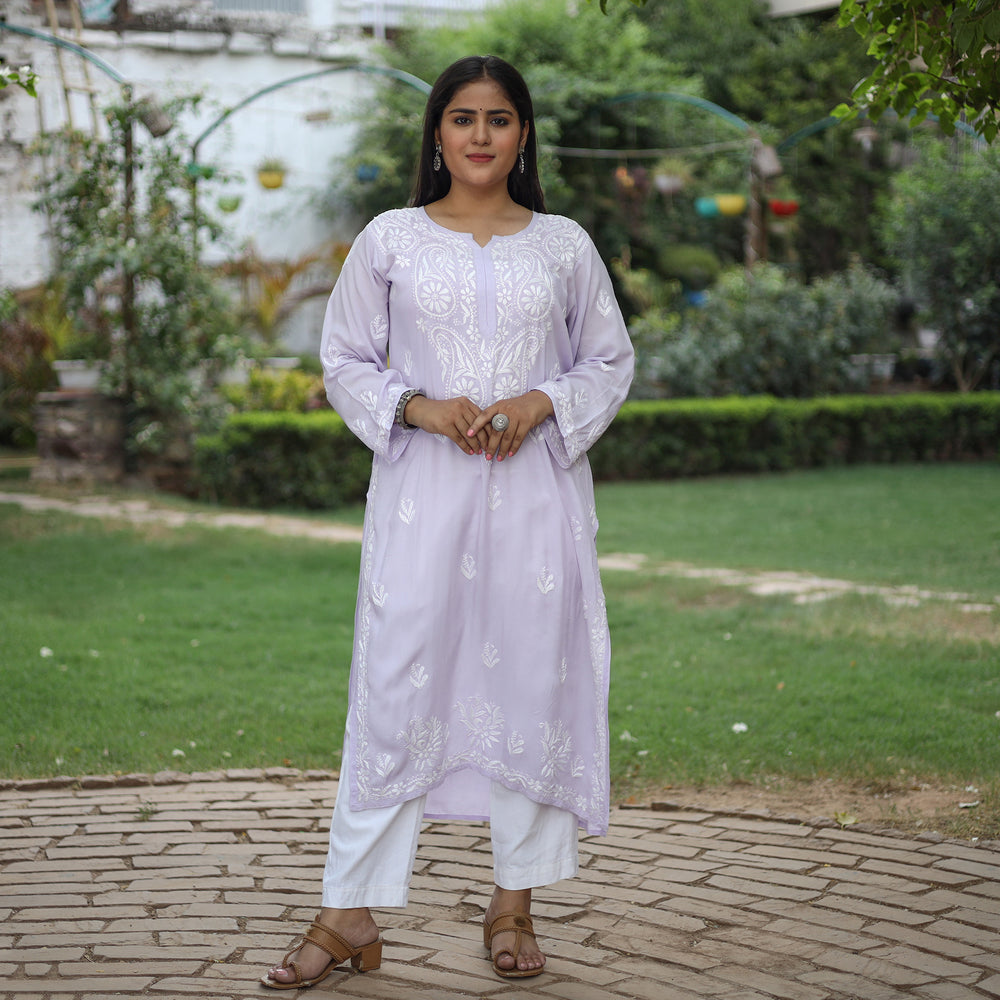 chikankari embroidered kurta