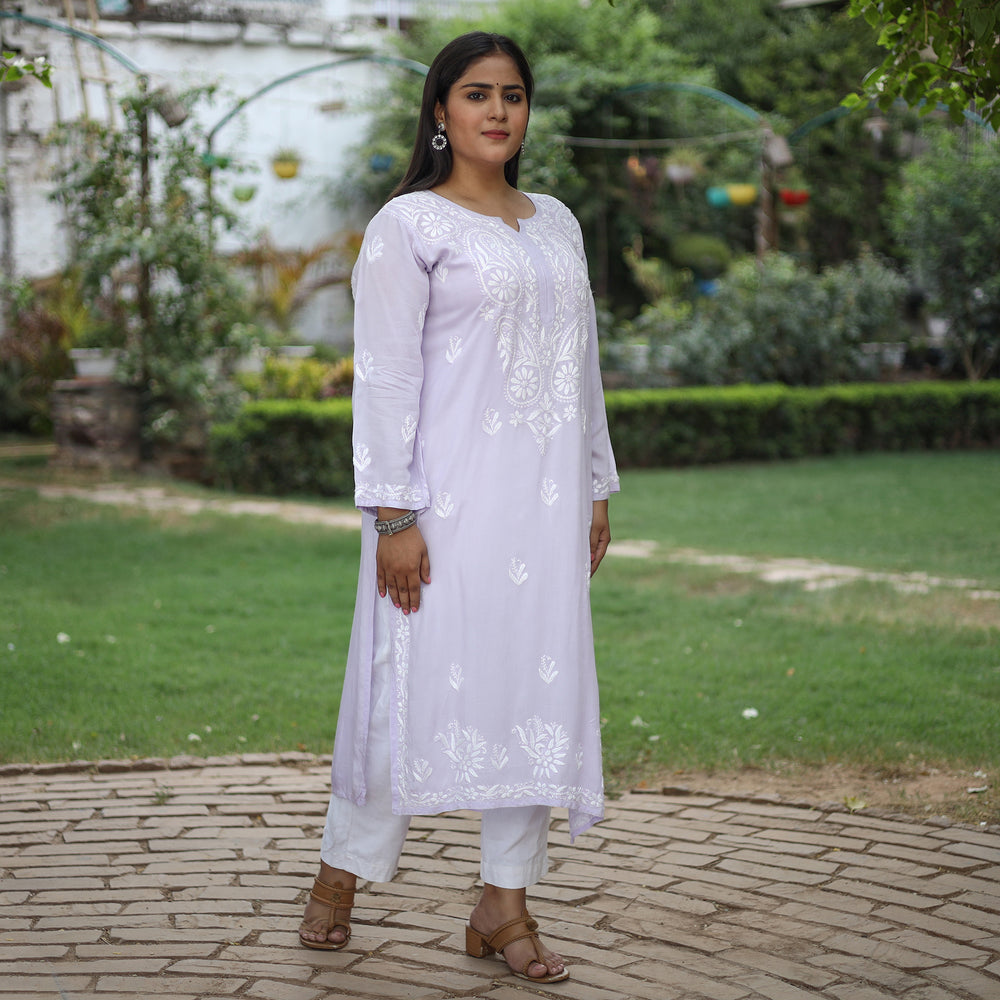 chikankari embroidered kurta