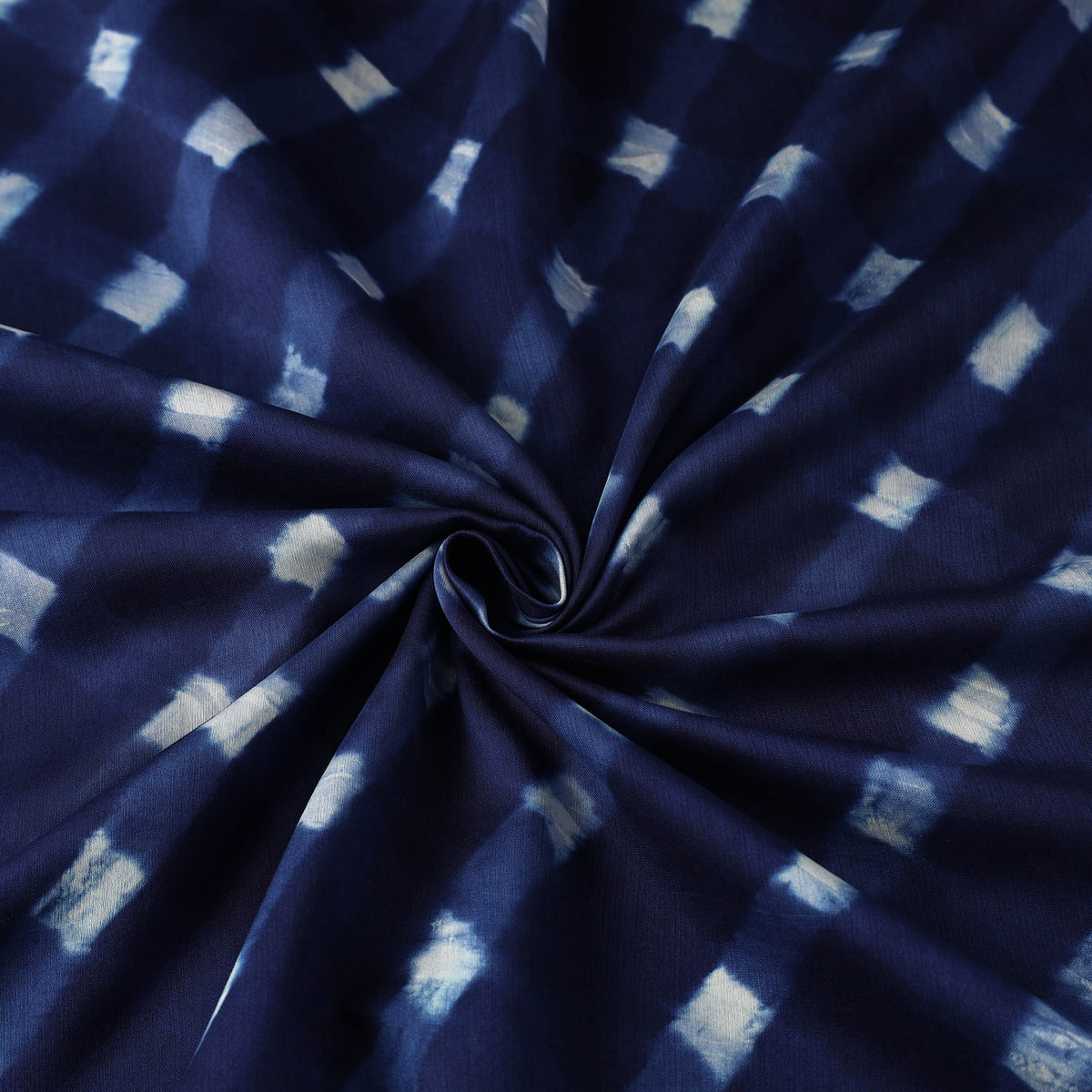 Blue - Leheriya Tie-Dye Mothra Chanderi Silk Fabric 31