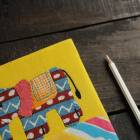 Yellow - handmade quilted applique work notebook 05