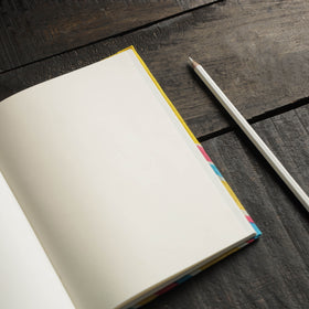 Yellow - handmade quilted applique work notebook 05