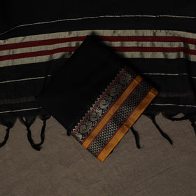 Dharwad Mercerised Cotton 3pc Unstitched Dress Material Suit Set with Woven Border 59