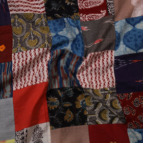 Multicolor - hand-stitched mosaic cotton unstitched kurta