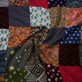 Multicolor - hand-stitched mosaic cotton unstitched kurta