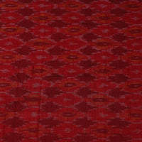 Red - Pochampally Ikat Weave Handloom Pure Raw Silk Fabric 12