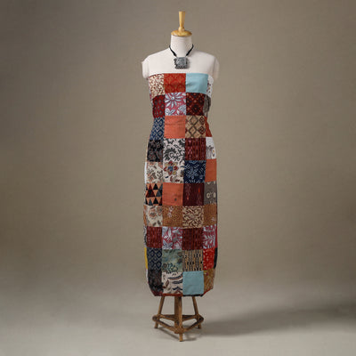 Multicolour Hand-Stitched Mosaic Cotton Kurta Material